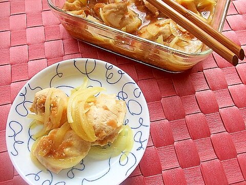 鶏むね肉と玉ねぎの梅マリネ